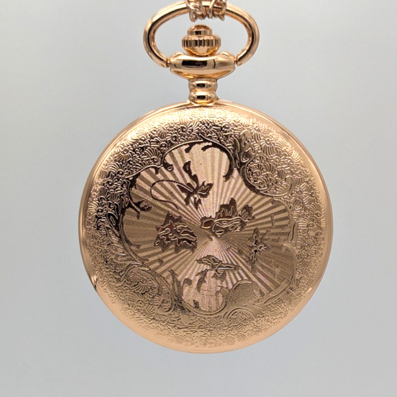 Owl Crystal NEW Pocket Watch Rose Gold Copper Jewel Encrusted Gift Owls Bird - Picture 3 of 6